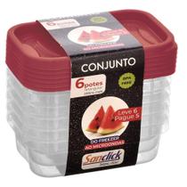 Conjunto Leve 6 Pague 5 Potes Quadrados Graduados 300 ml Conjunto Leve 6 Pague 5 Potes Quadrados Graduados 300 ml