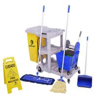 Conjunto Limpeza NY03AZ Azul com Carro Funcional - BRALIMPIA