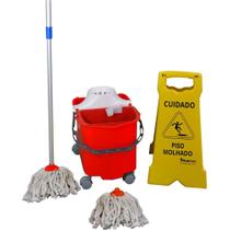 Conjunto Limpeza Vermelho Doblô Completo 7 Peças Bralimpia Conjunto Limpeza Vermelho Doblô Completo 7 Peças Bralimpia