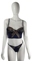 Conjunto Lingerie Apaixonante em Renda Calcinha Fio Dental