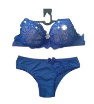 Conjunto lingerie azul escuro. P, M, G e GG. Conjunto lingerie azul escuro. P, M, G e GG.