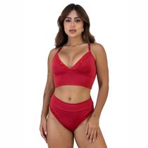 Conjunto Lingerie básico cintura alta Hot Pant