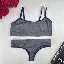 Conjunto Lingerie Básico Top Faixa Sem bojo Sem Ferrinho