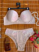 Conjunto lingerie bege. P, M, G e GG.