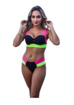 Conjunto Lingerie Biquini Calcinha E Sutiã Com Bojo.