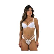 Conjunto Lingerie Calcinha Confortavel Sutia Bojo Geisa Branco