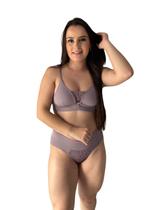 Conjunto Lingerie Calcinha E Sutiã Com Bojo Detalhe Em Renda