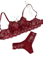 Conjunto lingerie calcinha e sutiã com bojo e aro