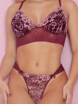 Conjunto Lingerie Calcinha e Sutiã com Detalhes em Renda Moda Intima Feminina Conjunto Lingerie Calcinha e Sutiã com Detalhes em Renda Moda Intima Feminina
