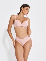 Conjunto lingerie calcinha fio duplo e sutia canelado com bojo e pingente Conjunto lingerie calcinha fio duplo e sutia canelado com bojo e pingente
