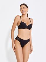 Conjunto lingerie canelado sexy com bojo e renda Conjunto lingerie canelado sexy com bojo e renda