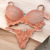 Conjunto Lingerie Cecília Rose com Azul Tamanho:GG