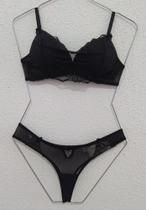 Conjunto lingerie com bojo e renda