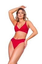 Conjunto Lingerie com bojo removível de tecido canelado Deissy moda intima