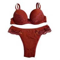 Conjunto Lingerie com Renda Feminino Poliamida Toque Secreto