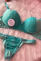 Conjunto lingerie cor turquesa tamanho p