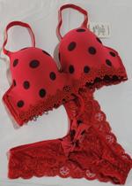 Conjunto lingerie cor vermelha com preto Conjunto lingerie cor vermelha com preto