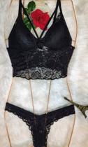 Conjunto Lingerie Croped Soutien e Calcinha Tamanho P