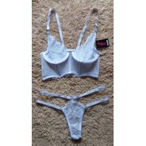 Conjunto lingerie cropped sem bojo Emily