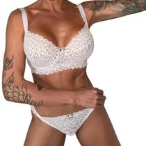 Conjunto Lingerie Dani Branco Rendado Aro Especial Ouro 24k Sem Bojo Sensual Conjunto Lingerie Dani Branco Rendado Aro Especial Ouro 24k Sem Bojo Sensual