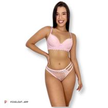 Conjunto Lingerie de Microfibra em Romantic / Cor Rosa Conjunto Lingerie de Microfibra em Romantic / Cor Rosa