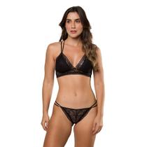 Conjunto Lingerie De Renda Sutiã Nadador Sem Bojo Feminino