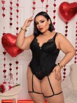 Conjunto Lingerie Espartilho Sensual Gordinha Linda 48 Ao 54 Conjunto Lingerie Espartilho Sensual Gordinha Linda 48 Ao 54