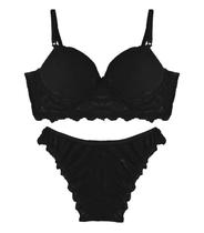 Conjunto Lingerie Feminina Em Renda Feminize Preto Conjunto Lingerie Feminina Em Renda Feminize Preto