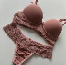 Conjunto Lingerie Micro Fibra e Renda TAM G