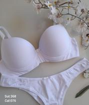 Conjunto Lingerie Microfibra -Branco G