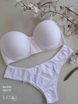 Conjunto Lingerie - Microfibra - tamanho s- M e G Branco