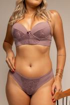 Conjunto lingerie pérola fio duplo c. bojo poliamida premium