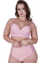 Conjunto Lingerie Plus Size Calcinha Cós Alto Sutiã com Bojão- CONJUNTO DANI