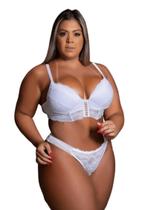 Conjunto Lingerie Plus Size com Bojo e Aro Rendada Sutiã Cropped Conjunto Lingerie Plus Size com Bojo e Aro Rendada Sutiã Cropped