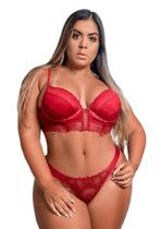 Conjunto Lingerie Plus Size com Bojo e Aro Rendada Sutiã Cropped Conjunto Lingerie Plus Size com Bojo e Aro Rendada Sutiã Cropped