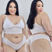 Conjunto Lingerie Plus Size Cropped e Caleçon Calcinha Lingerie Sensual Conjunto Lingerie Plus Size Cropped e Caleçon Calcinha Lingerie Sensual