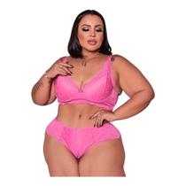 Conjunto Lingerie Plus Size- Em Renda Lesie- Luxuoso Conjunto Lingerie Plus Size- Em Renda Lesie- Luxuoso