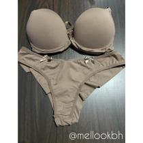 Conjunto Lingerie Plus Size- Microfibra - tamanho GG- bege