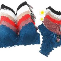 Conjunto Lingerie Plus Size Rendado Luxo - Kit com 2 Conjuntos