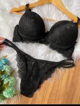 Conjunto lingerie preto feminino TAM m