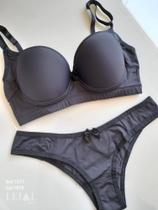 Conjunto Lingerie - Preto- microfibra - G