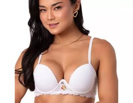 Conjunto Lingerie Push Up com Renda Branco Duzani 31531 Cor:BrancoTamanho:GG Conjunto Lingerie Push Up com Renda Branco Duzani 31531 Cor:BrancoTamanho:GG