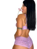 Conjunto Lingerie Renda Calcinha Sutiã Top Sem Bojo Forro Sustentação Adulto Conjunto Lingerie Renda Calcinha Sutiã Top Sem Bojo Forro Sustentação Adulto
