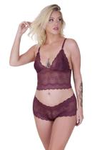 Conjunto Lingerie Renda Espera Marido Macio Confortável