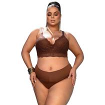 Conjunto Lingerie Renda Plus Size Capputino Shirley Conjunto Lingerie Renda Plus Size Capputino Shirley