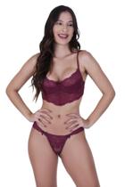 Conjunto Lingerie Renda Sutiã Meia Taça e Calcinha - LETÍCIA