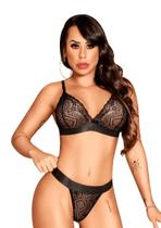 Conjunto Lingerie Rendada com Forro sem Bojo Macio Elastico Conjunto Lingerie Rendada com Forro sem Bojo Macio Elastico