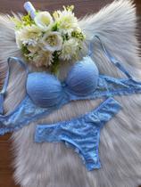 Conjunto Lingerie rendado, calcinha fio Milena