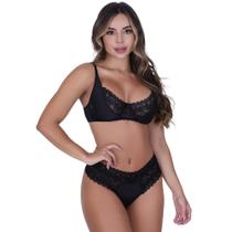 Conjunto Lingerie Rendado com Aro Vellfer VF-87