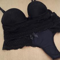 Conjunto Lingerie Rendado Reforçado Fecho Triplo Romântico